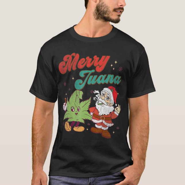 Merry Juana jul samt tomrökare Ogräs Sto T Shirt (Framsida)
