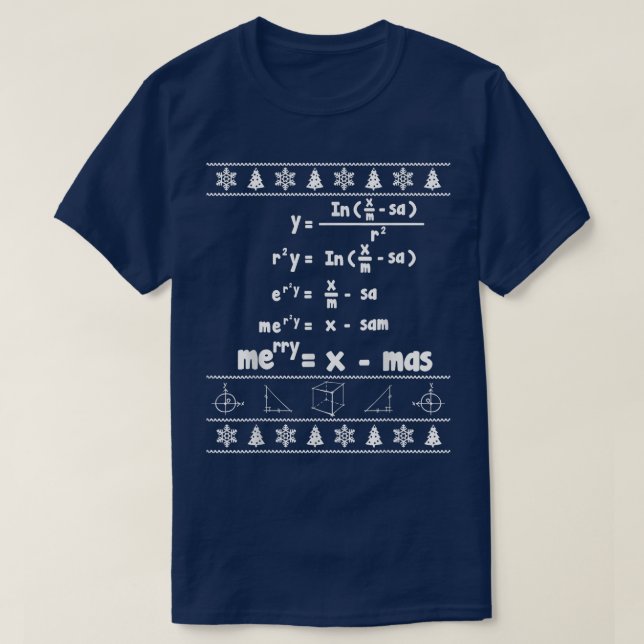 Merry = Julafton Ugly jul Math Sweater T Shirt (Design framsida)