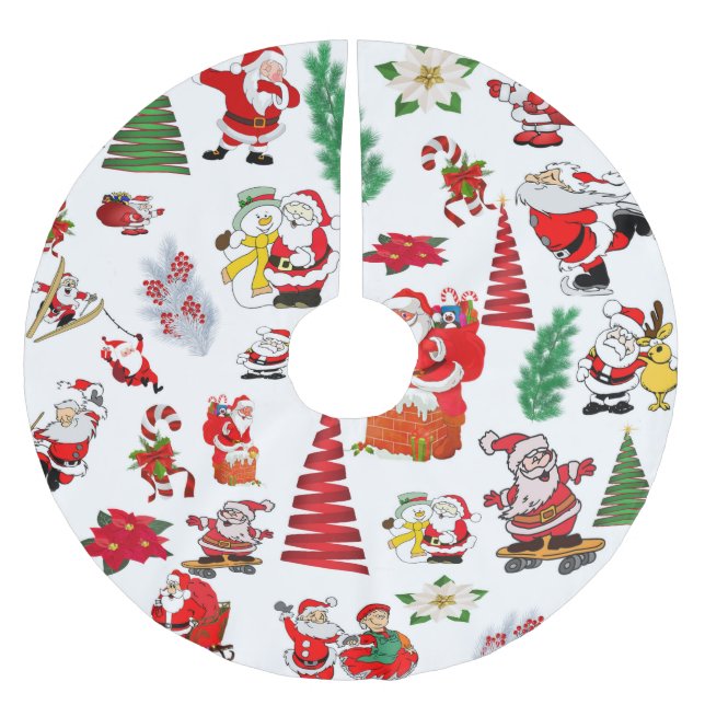 Merry Jultomten Julgransmatta Borstad Polyester (Framsidan)