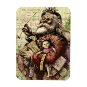 Merry Jultomten och Julgran Magnet