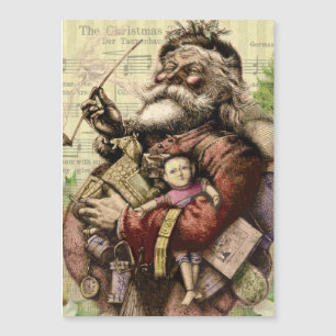Merry Jultomten Träd Classic Illustration