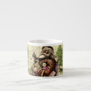 Merry Jultomten Träd Classic Illustration Espressomugg