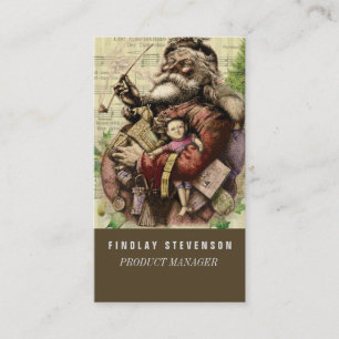 Merry Jultomten Träd Classic Illustration Visitkort