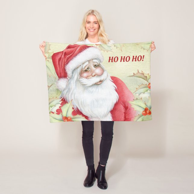 Merry Jultomten | Vattenfärg Fleecefilt (På plats)