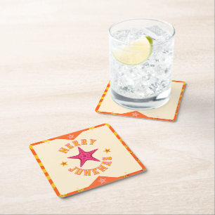 Merry Junemas Tropical jul Underlägg Papper Kvadrat