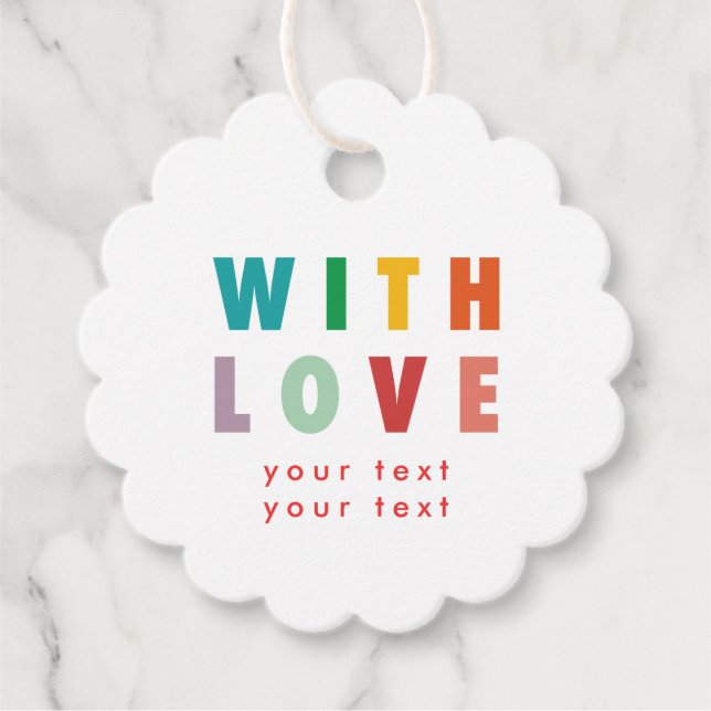 MERRY KÄRLEK JOY | KOLORFUL CHRISTMAS GÅVOR ETIKETTER (Framsida)