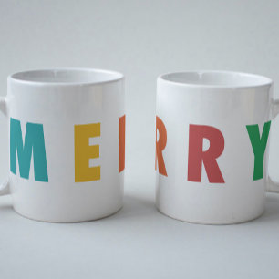 MERRY KÄRLEK JOY KOLORFUL CHRISTMAS KAFFEMUGG