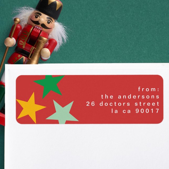 MERRY KÄRLEK JOY | KOLORFUL CHRISTMAS RETURADRESS ETIKETT (Skapare uppladdad)