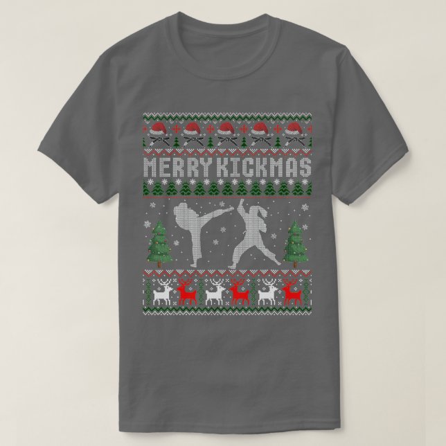 Merry Kickmas aekwondo Funny jul Ugly Sweate T Shirt (Design framsida)
