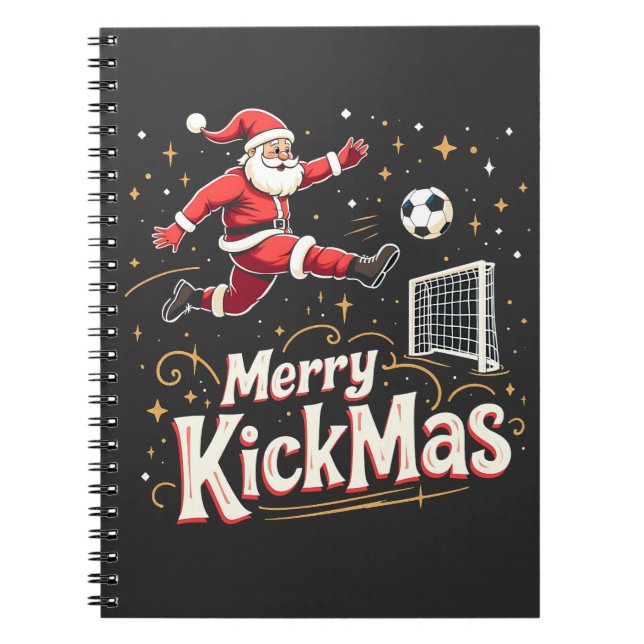 Merry Kickmas Funny Jultomten Ocer Älskare Anteckningsbok (Framsidan)