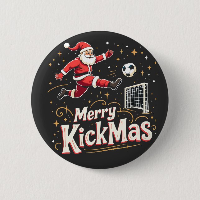 Merry Kickmas Funny Jultomten Ocer Älskare Knapp (Framsida)