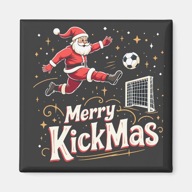 Merry Kickmas Funny Jultomten Ocer Älskare Magnet (Framsidan)