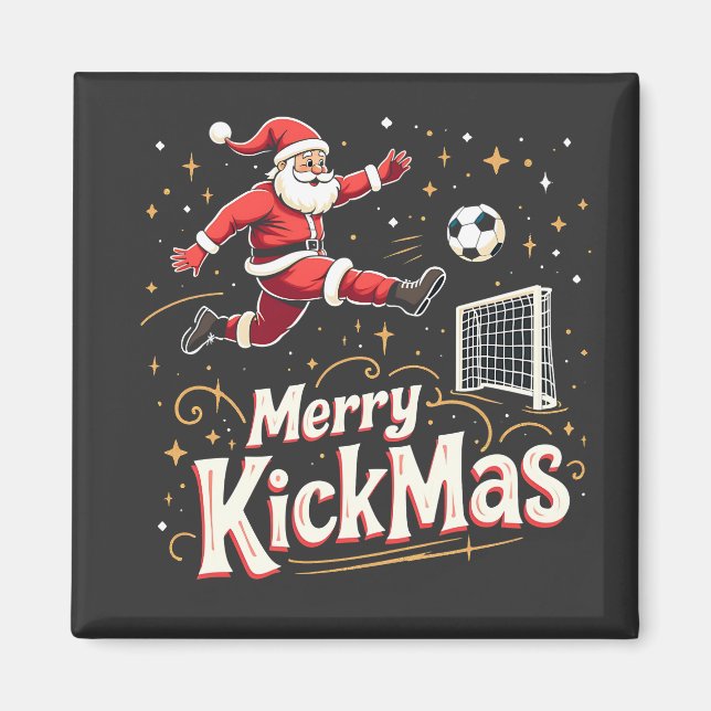 Merry Kickmas Funny Jultomten Ocer Älskare Magnet (Framsidan)