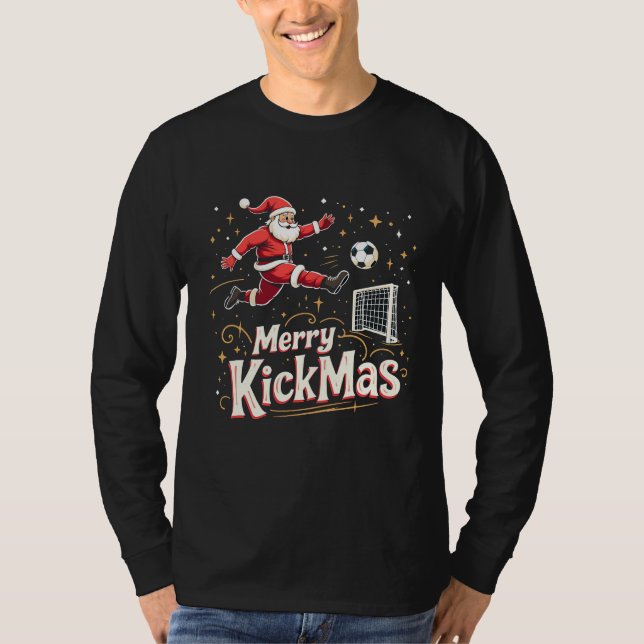 Merry Kickmas Funny Jultomten Ocer Älskare T Shirt (Framsida)