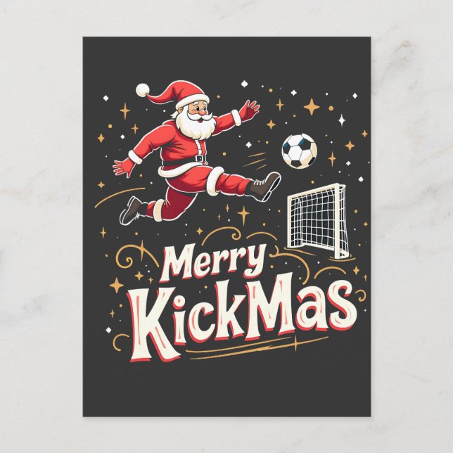Merry Kickmas Funny Jultomten Ocer Älskare Vykort (Framsida)