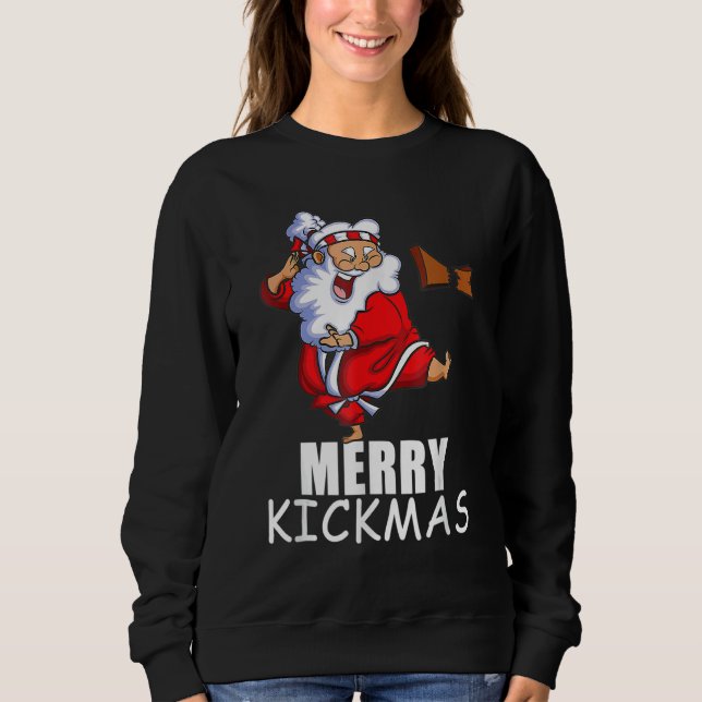 Merry Kickmas  Karate Santa Family Matching Pajama T Shirt (Framsida)
