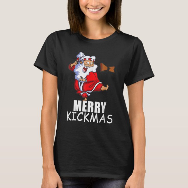 Merry Kickmas  Karate Santa Family Matching Pajama T Shirt (Framsida)