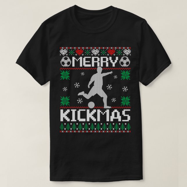 Merry Kickmas Player Sports Ugly jul Sweater T Shirt (Design framsida)