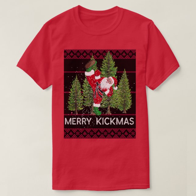 Merry Kickmas Santa 1 T Shirt (Design framsida)