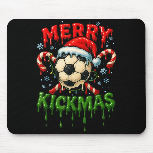 Merry Kickmas Soccer Christmas Candy Cane Ice Crea Musmatta (Framsidan)