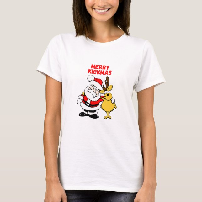 Merry Kickmas T Shirt (Framsida)