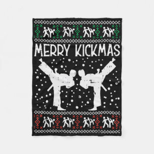 Merry Kickmas Ugly jul Karate Jiu Jitsu Mart Fleecefilt