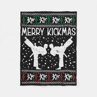 Merry Kickmas Ugly jul Karate Jiu Jitsu Mart Fleecefilt