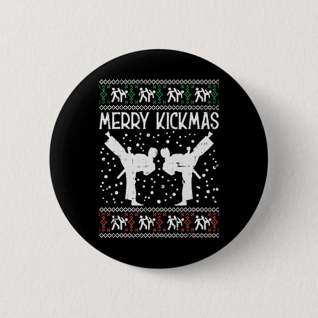 Merry Kickmas Ugly jul Karate Jiu Jitsu Mart Knapp (Framsida)