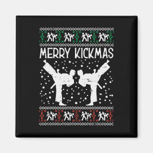 Merry Kickmas Ugly jul Karate Jiu Jitsu Mart Magnet