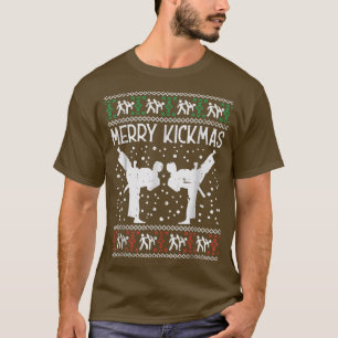 Merry Kickmas Ugly jul Karate Jiu Jitsu Mart T Shirt