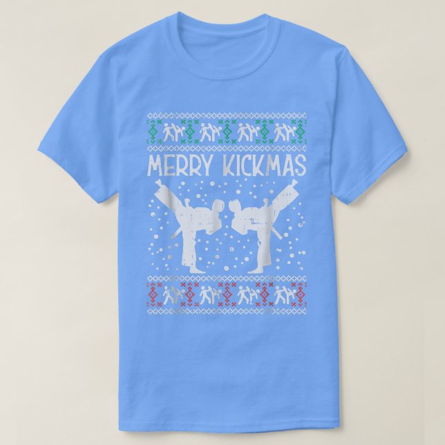 Merry Kickmas Ugly jul Karate Jiu Jitsu Mart T Shirt (Design framsida)