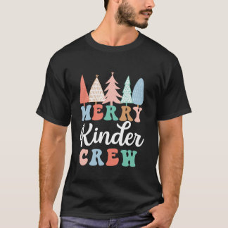 Merry Kinder Crew Kindergarten Teacher Kid Christm T Shirt
