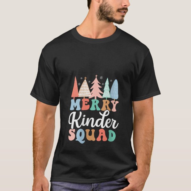 Merry Kinder Squad Kindergarten Lärare Kid Kristus T Shirt (Framsida)