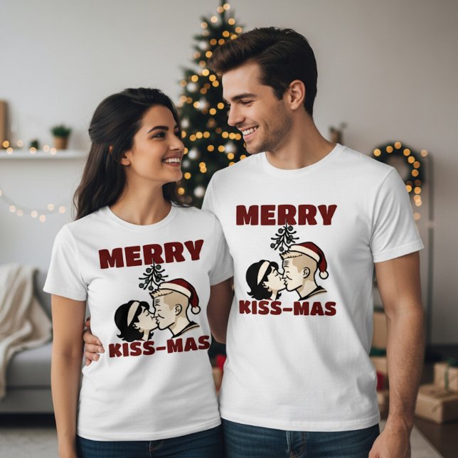 Merry Kiss-Mas Christmas T-shirt (Skapare uppladdad)