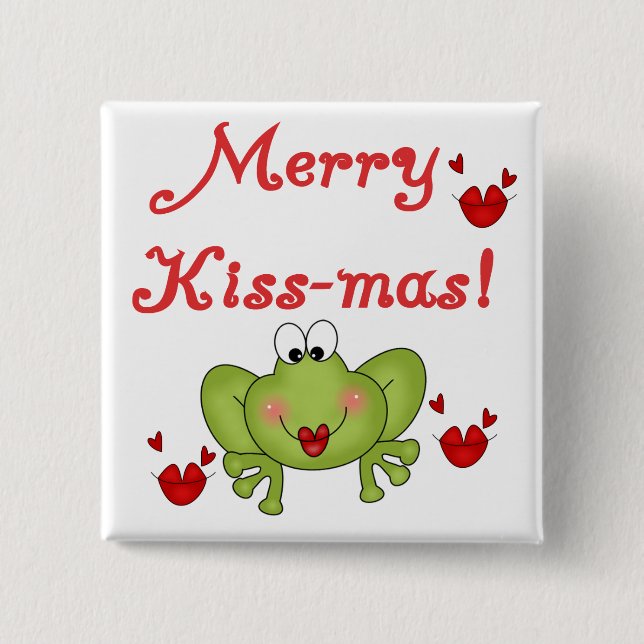 Merry Kiss-Mas Tshirts och Gifts Knapp (Framsida)