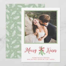 Merry Kisses Newlyften Mistletoe julfoto