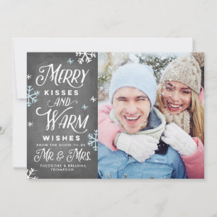 Merry Kisses och Warm Önskemål, fru Helgdag Julkort