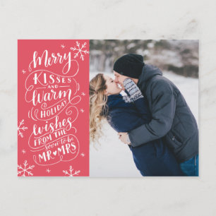 Merry Kisses Warm Önskemål sparar datumfoto Meddelande Vykort