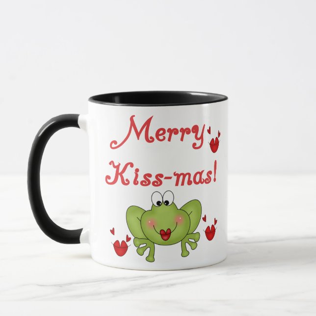Merry Kissmas Frog jul Mugg (Vänster)