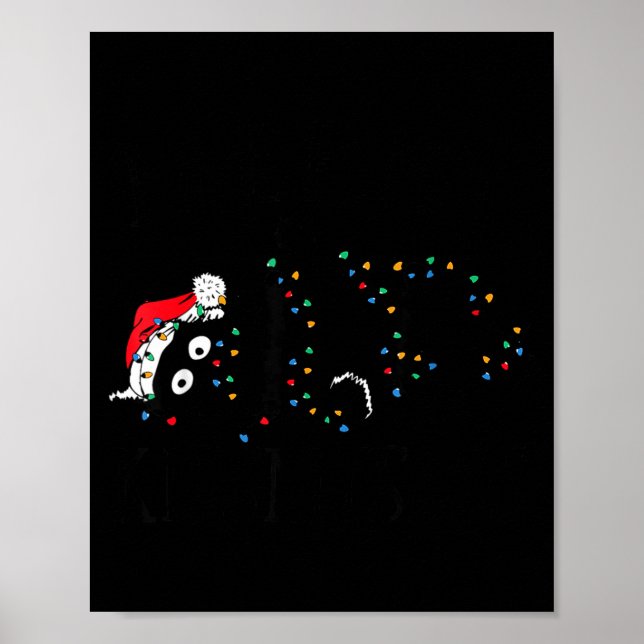 Merry Kissmy Angry Cat Christmas Funny Sarcastic H Poster (Framsidan)