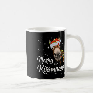 Merry Kissmy Donkey Sarcastic Julafton Funny Pajam Kaffemugg