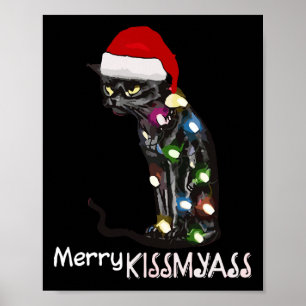 Merry Kissmy Roligt Cat jul Ljus 3 Poster