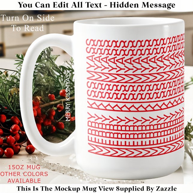 Merry Kissmyass 160R Hidden Message Christmas  Kaffemugg (Skapare uppladdad)