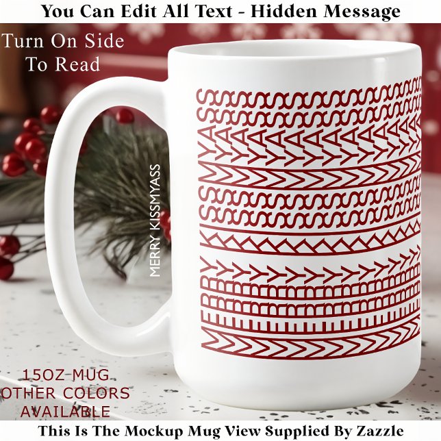 Merry Kissmyass 160R Hidden Message Christmas  Kaffemugg (Skapare uppladdad)