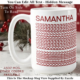 Merry Kissmyass Custom Name 160R Hidden Message  Kaffemugg