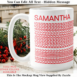 Merry Kissmyass Custom Name 160R Hidden Message  Kaffemugg