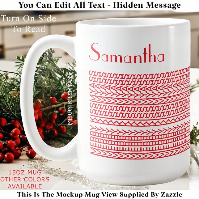 Merry Kissmyass & Custom Name Hidden Message 150R Kaffemugg (Skapare uppladdad)