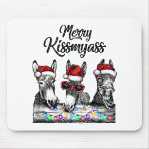 Merry Kissmyass Donkey Santa Hat String Ljus Musmatta