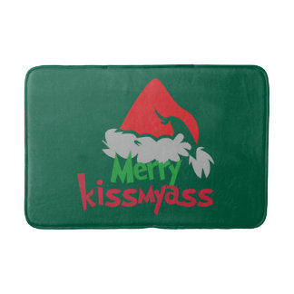 Merry Kissmyass Funny Christmas Bath Mat Badrumsmatta