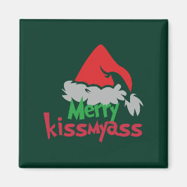 Merry Kissmyass Funny Christmas Magnet